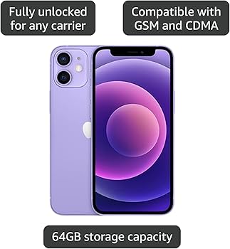 Amazon.com: Apple iPhone 12 Mini, 256GB, Purple - Unlocked Amazon.com: Apple iPhone 12 Mini, 256GB, Purple - Unlocked